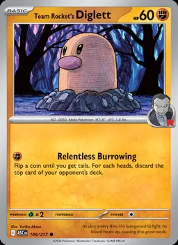 Team Rocket's Diglett #100