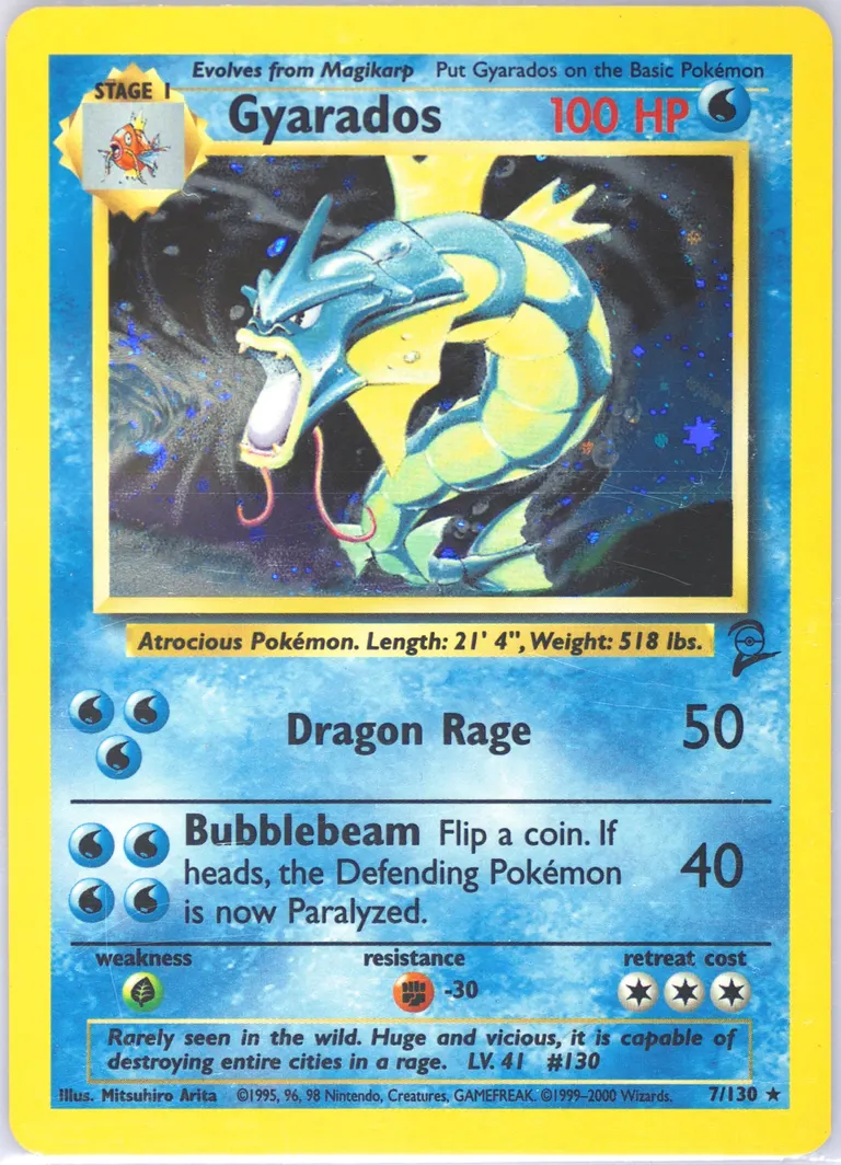 2000 Pokemon Base Set 2 Gyarados Holo PSA 6 7/130
