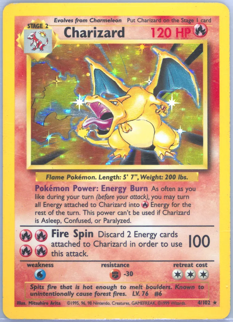 Charizard card photo