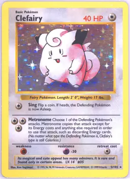 Clefairy card photo