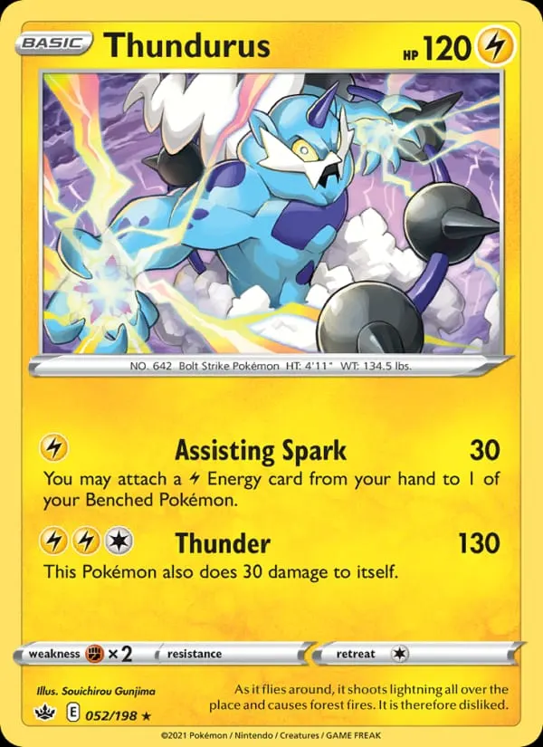 Thundurus #52, Sword & Shield - Chilling Reign