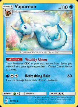 Vaporeon card photo