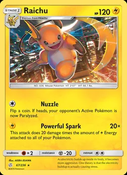 Raichu card photo