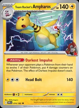 Team Rocket's Ampharos #74