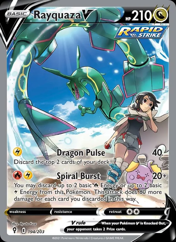 Rayquaza V card photo
