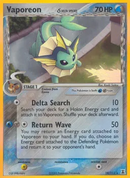 Vaporeon δ card photo