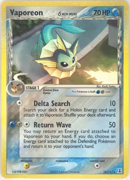 Vaporeon δ card scan