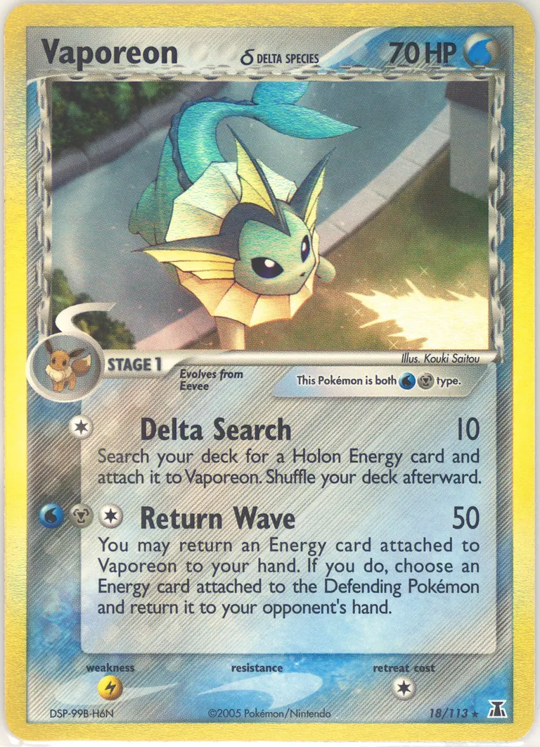 Vaporeon δ card photo