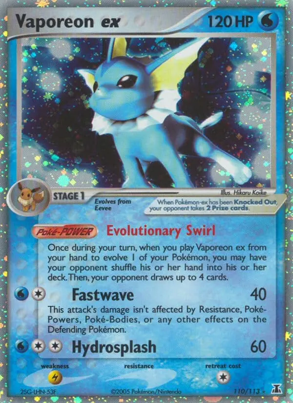 Vaporeon ex card photo