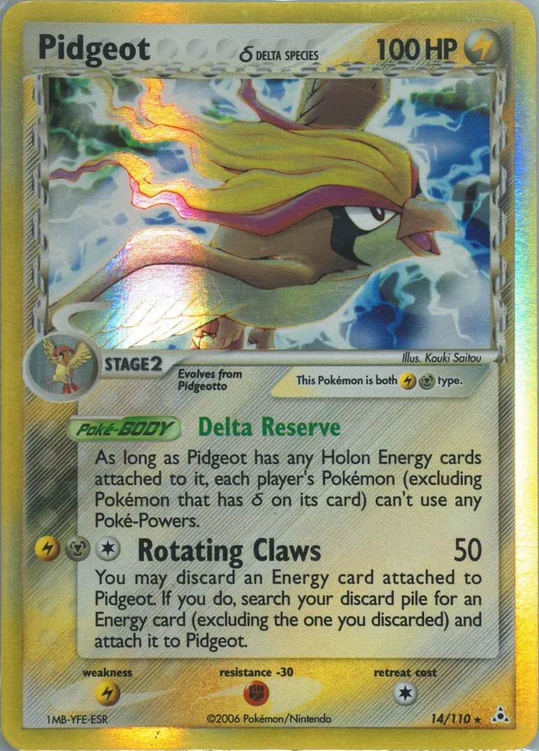 Pidgeot δ card photo