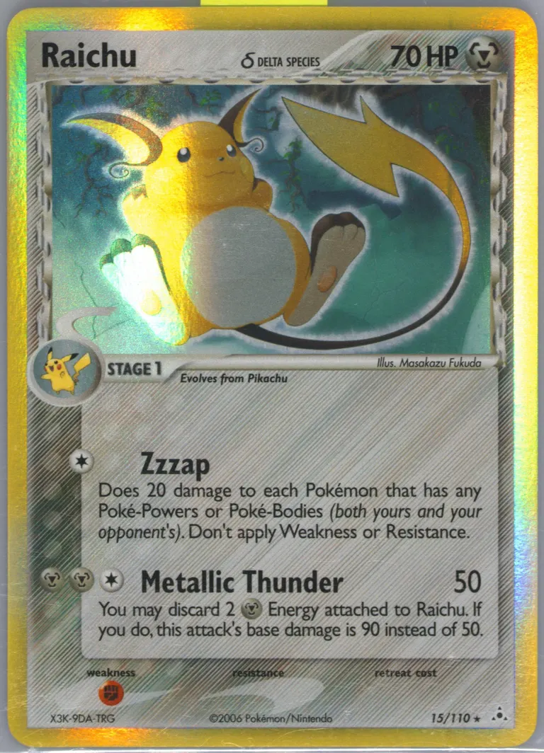 Raichu δ card photo