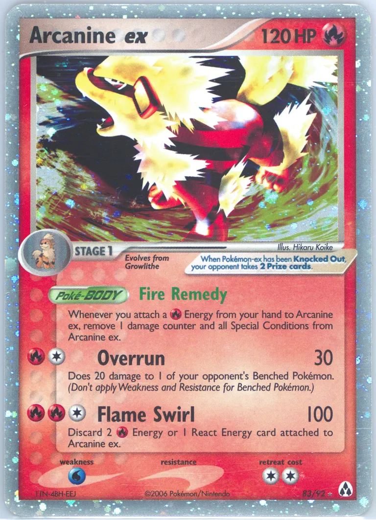 Arcanine ex card photo
