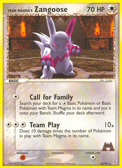 Team Magma's Zangoose card photo