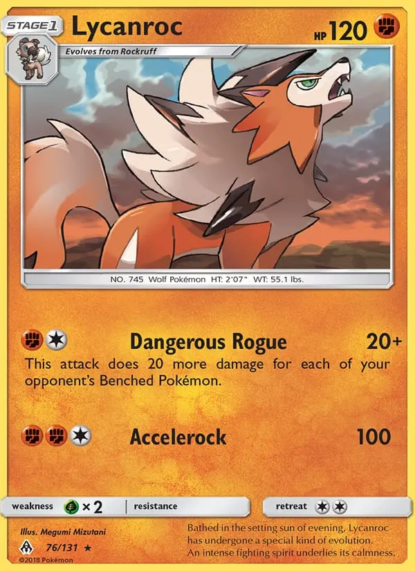 Lycanroc #76, Sun & Moon - Forbidden Light