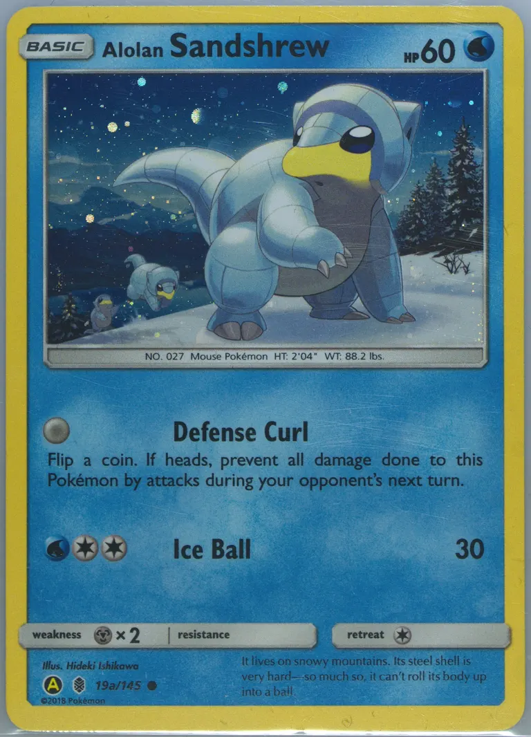 Alolan Sandshrew #19a, Sun & Moon - Guardians Rising