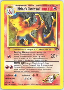 Blaine's Charizard card photo