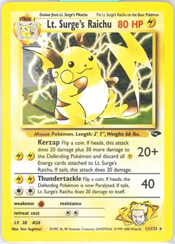 Lt. Surge's Raichu card photo