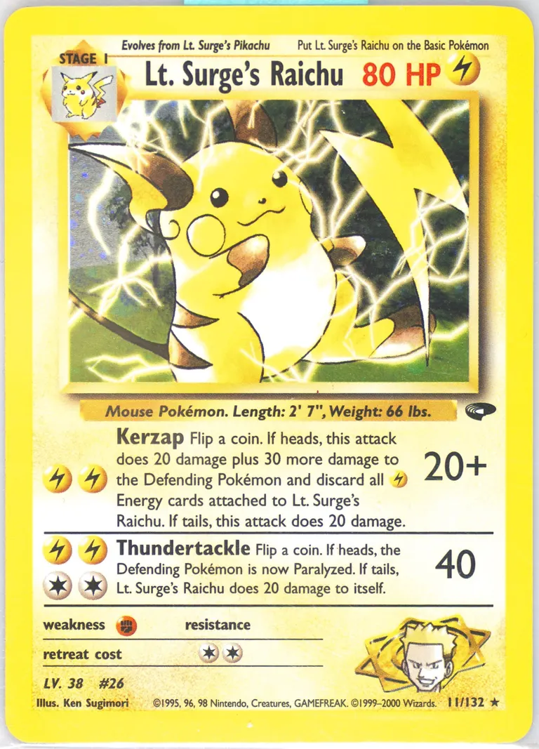 Lt. Surge's Raichu card photo