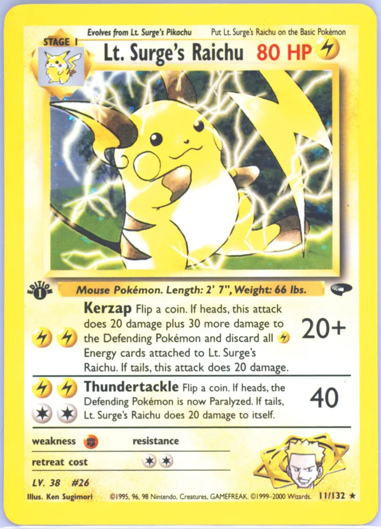 Lt. Surge's Raichu card photo