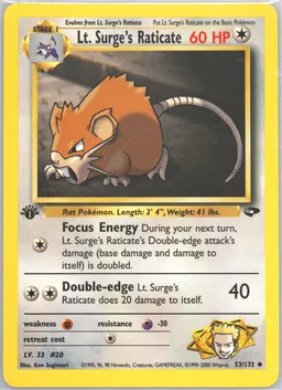 Lt. Surge's Raticate card photo