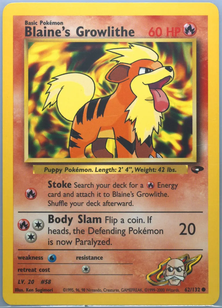 Blaine's Growlithe card photo