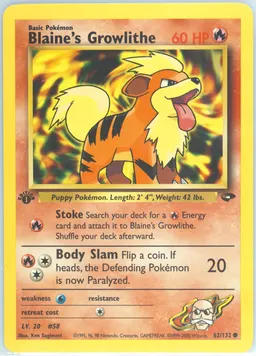 Blaine's Growlithe card photo
