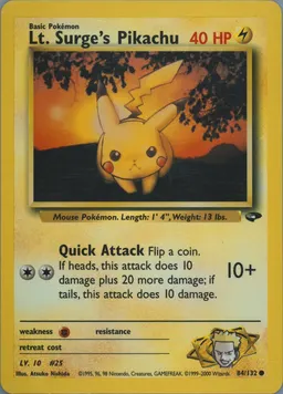 Lt. Surge's Pikachu #84