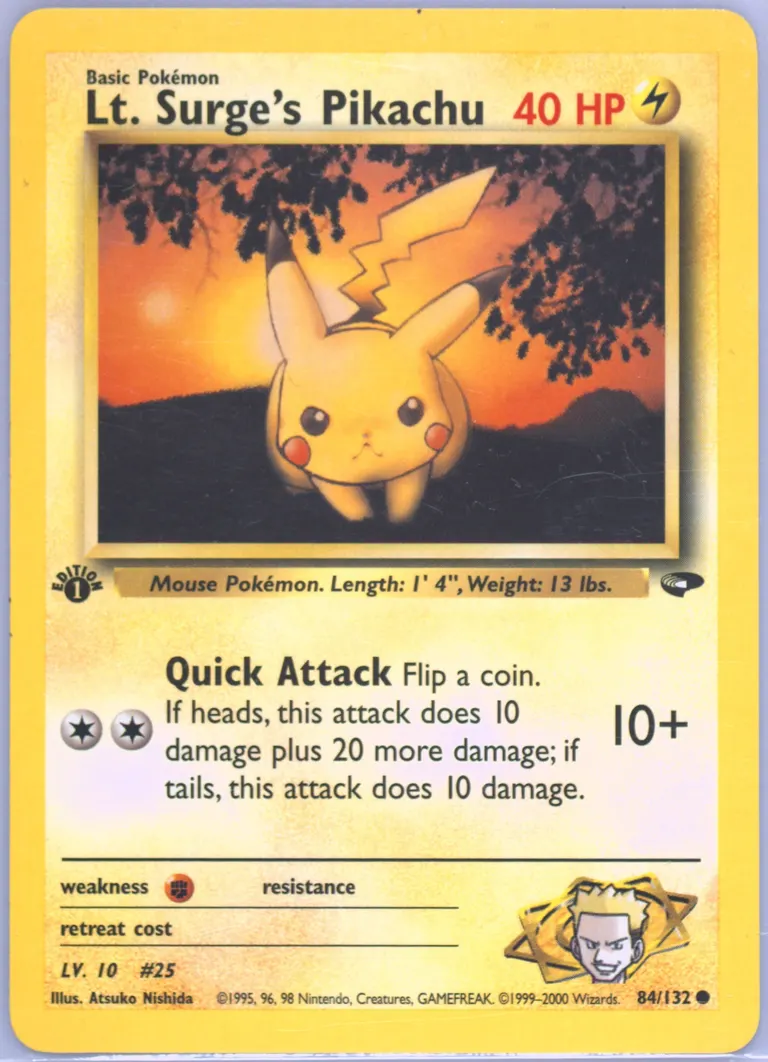 Lt. Surge's Pikachu card photo