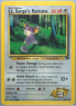 Lt. Surge's Rattata card photo