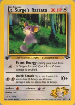Lt. Surge's Rattata card photo