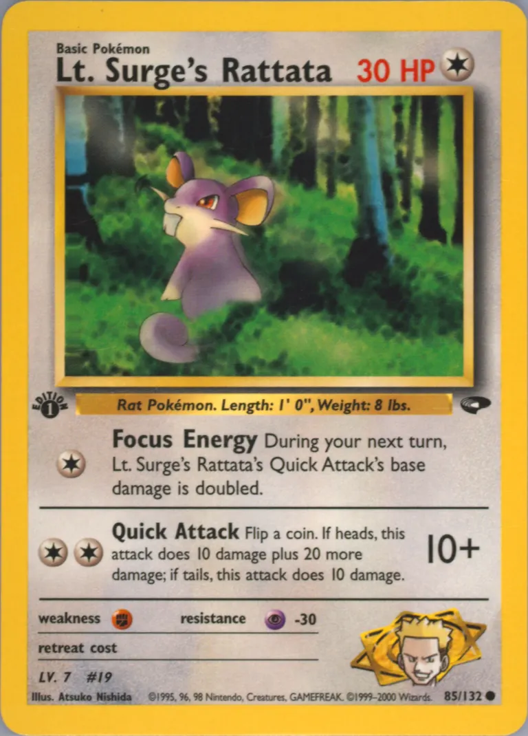 Lt. Surge's Rattata card photo