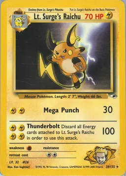 Lt. Surge's Raichu card photo