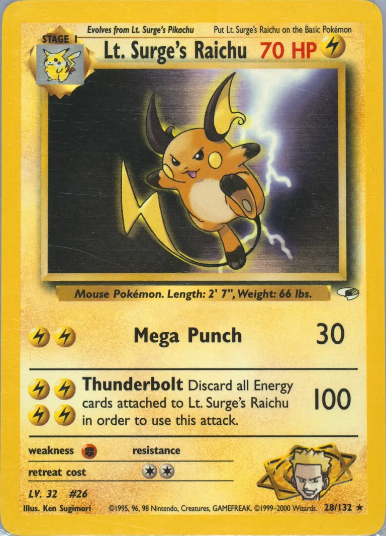 Lt. Surge's Raichu card photo