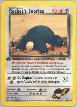 Rocket's Snorlax card photo
