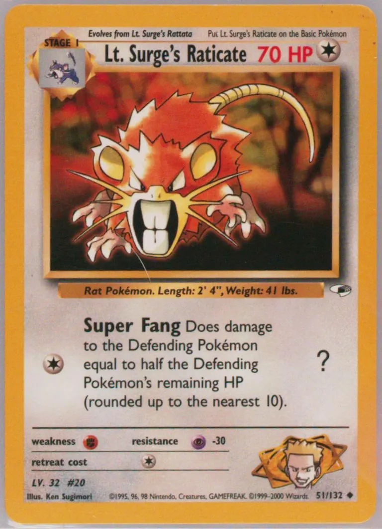 Lt. Surge's Raticate card photo