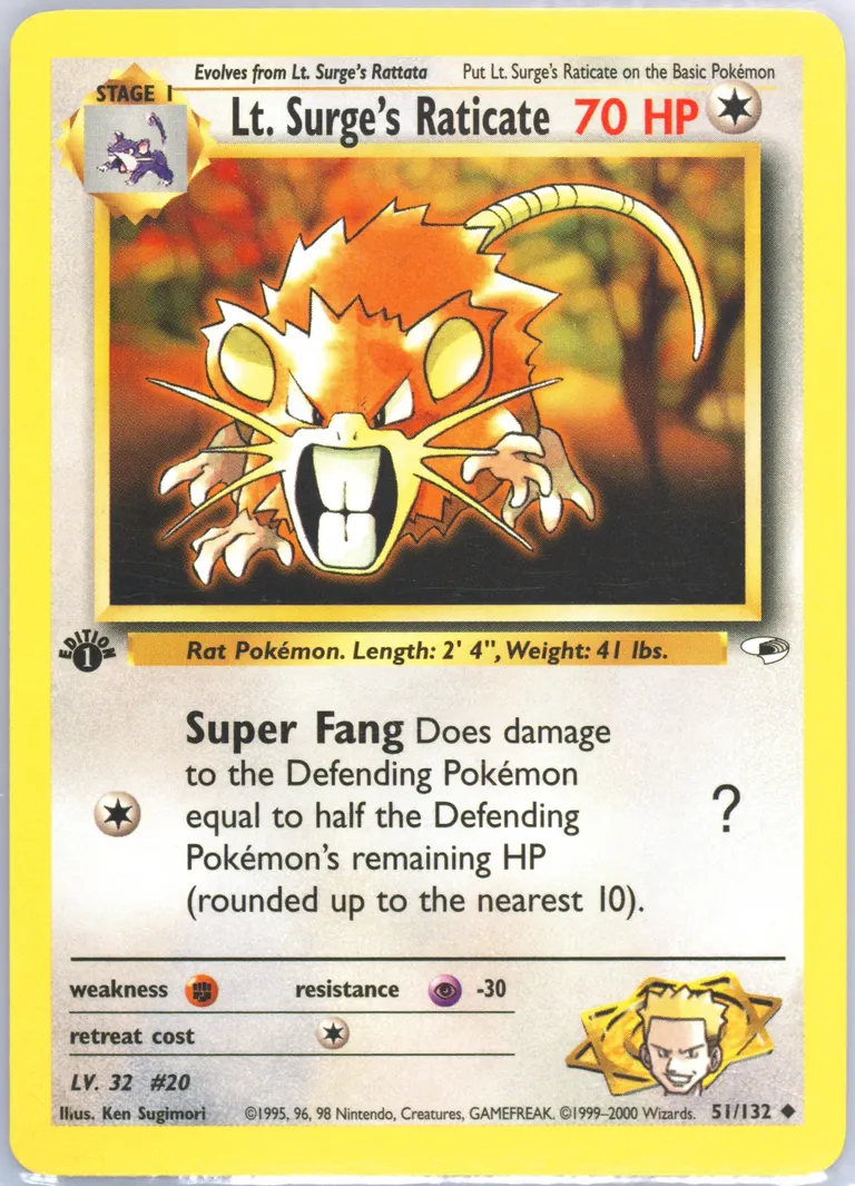 Lt. Surge's Raticate card photo