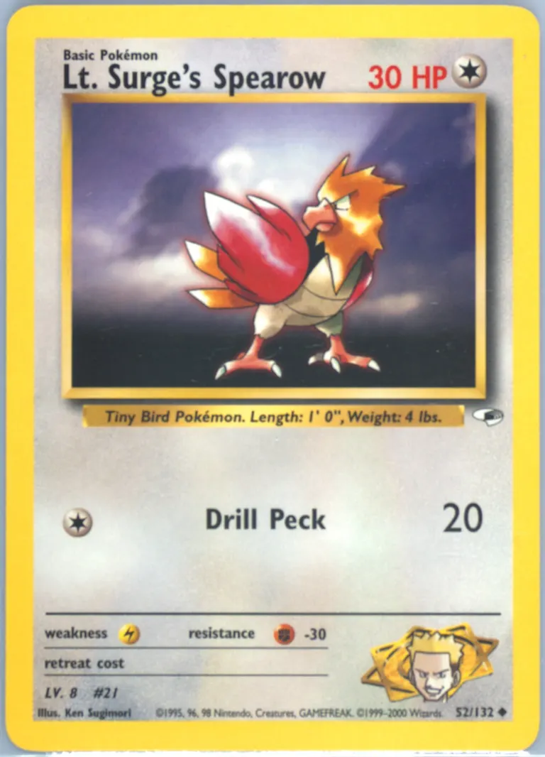Lt. Surge's Spearow card photo