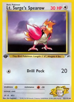Lt. Surge's Spearow card photo