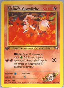 Blaine's Growlithe card photo