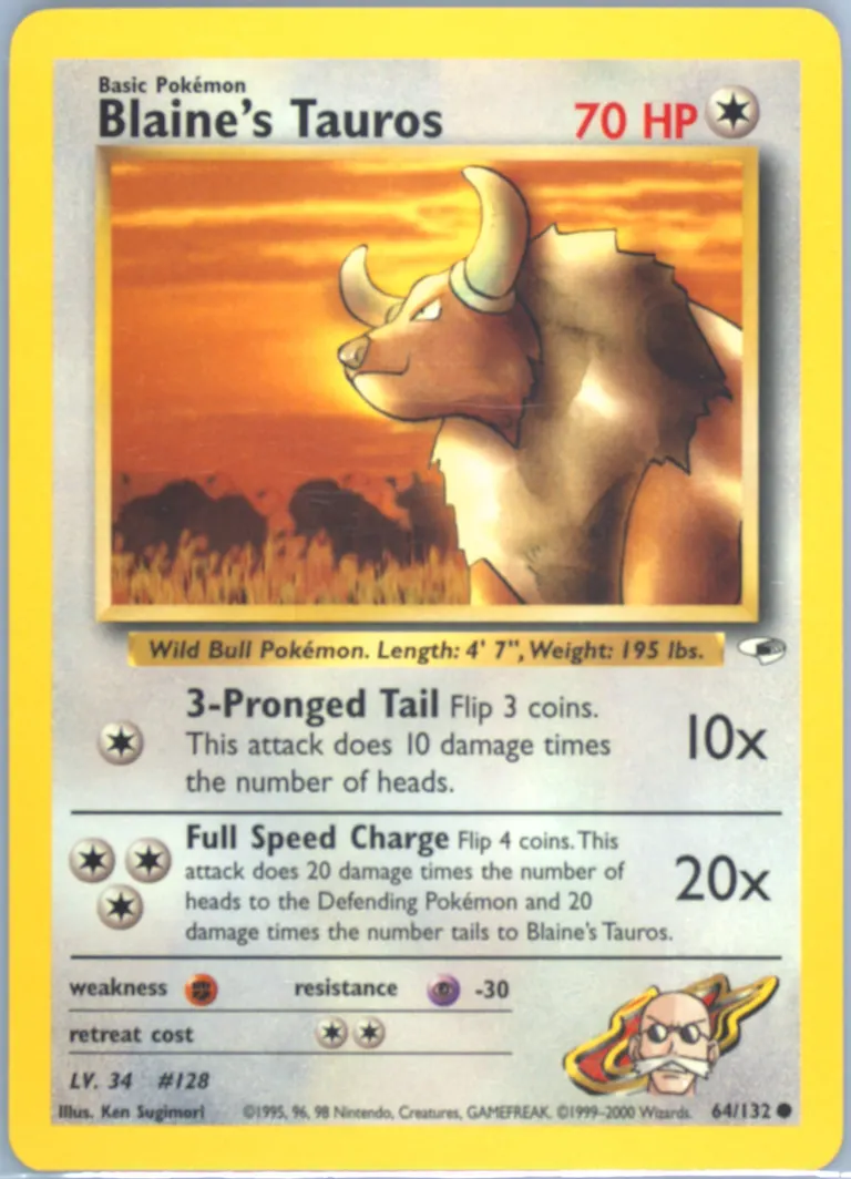 Blaine's Tauros card photo