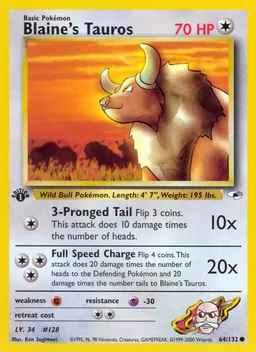 Blaine's Tauros card photo