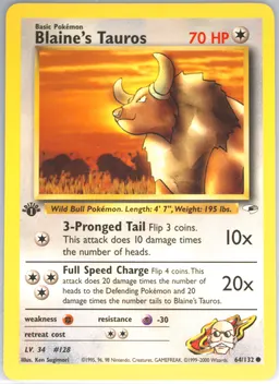 Blaine's Tauros card photo