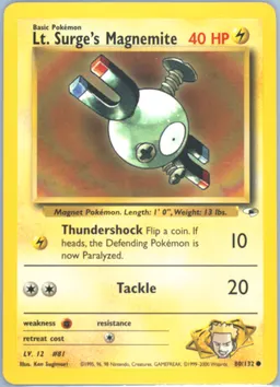 Lt. Surge's Magnemite card photo
