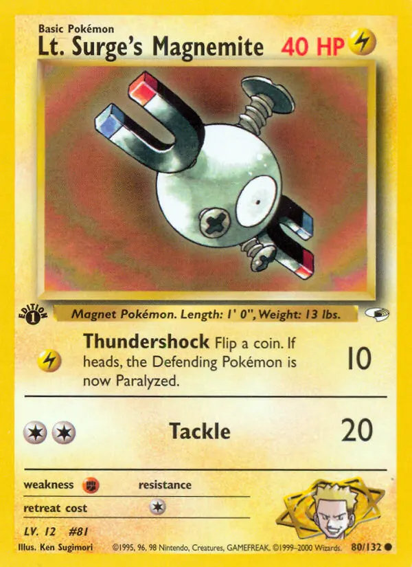 Lt. Surge's Magnemite card photo