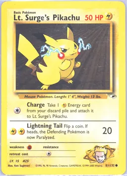 Lt. Surge's Pikachu #81