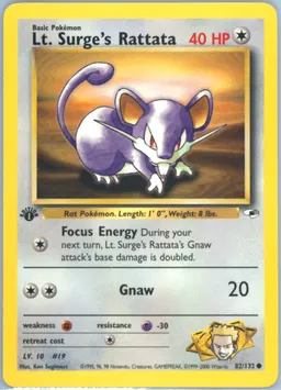 Lt. Surge's Rattata #82