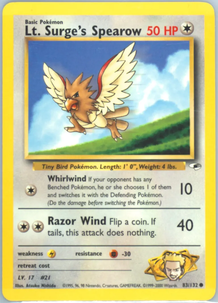 Lt. Surge's Spearow card photo