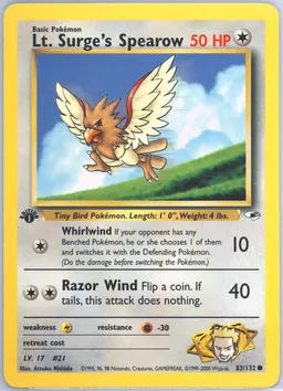 Lt. Surge's Spearow card photo