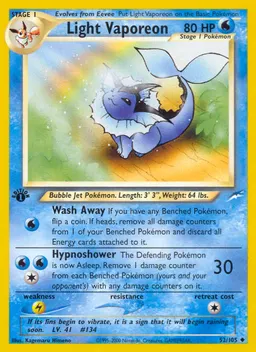 Light Vaporeon card photo
