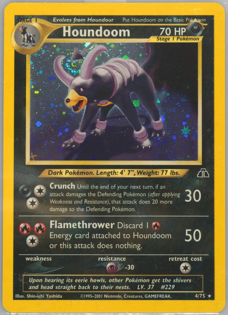 2001 Pokemon Neo Discovery Houndoom Holo 4/75 PSA 8
